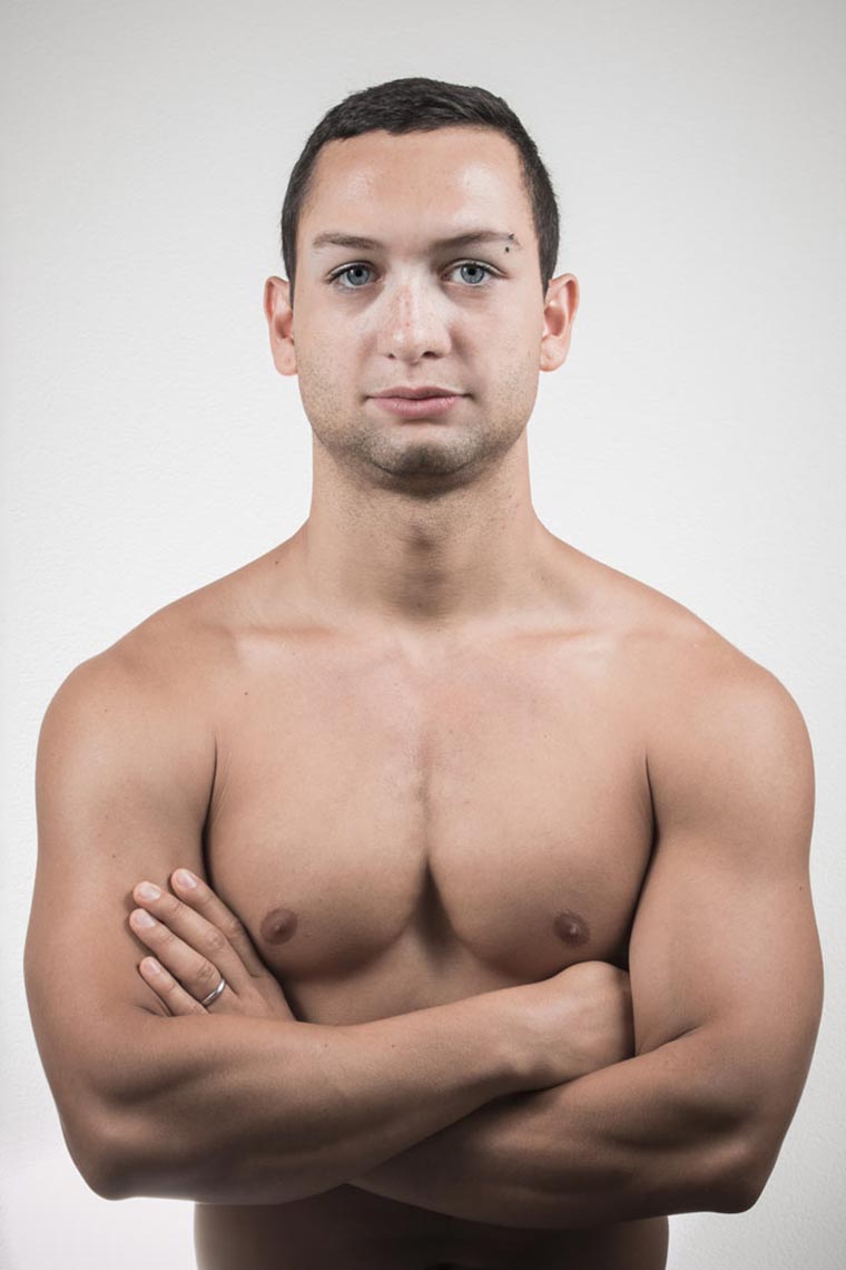 Felix Ossa - Symbiosis - Image of a man. Some parts of his face have been merged with those of a girl