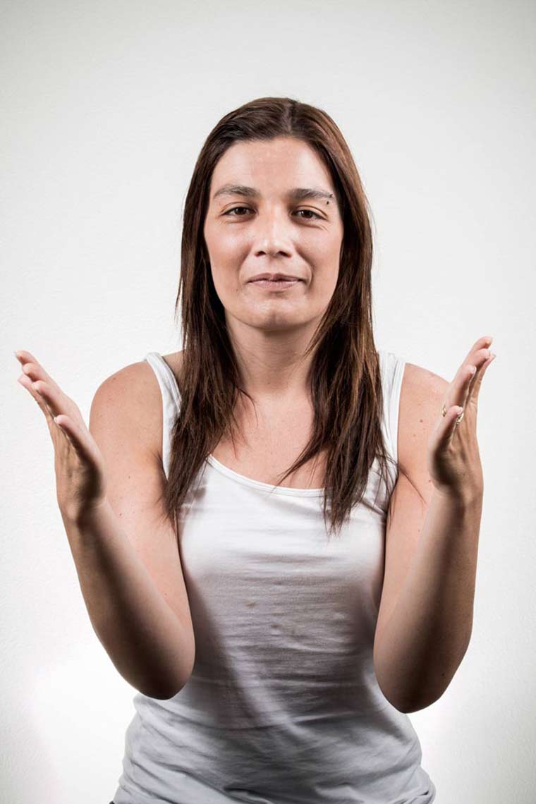 Felix Ossa - Symbiosis - Image of a woman. Some parts of her face have been merged with those of a man